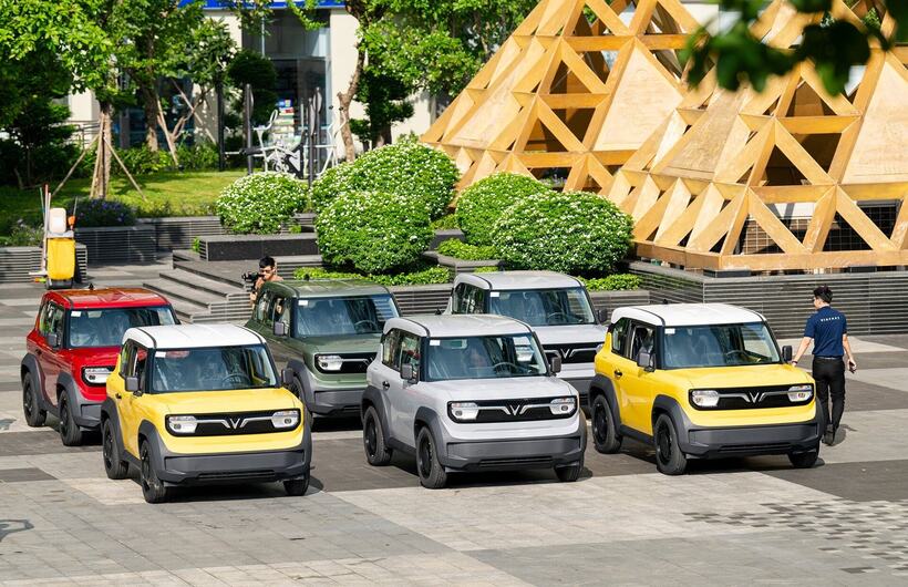 Các xe VinFast VF3 với nhiều màu sắc